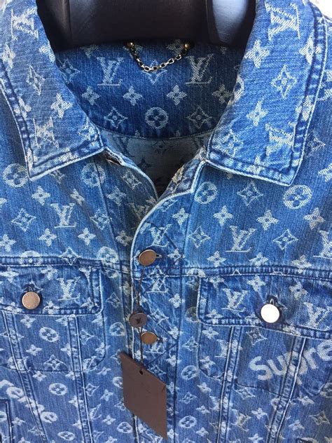 louis vuitton kim jones denim jacket|supreme x louis vuitton jacket.